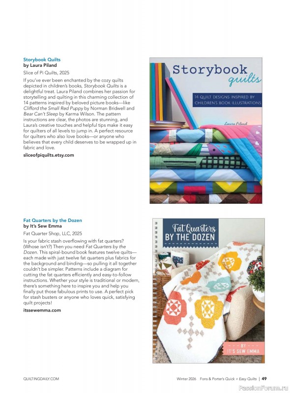 Коллекция проектов для рукодельниц в журнале &laquo;Quick+Easy Quilts - Winter 2026&raquo;