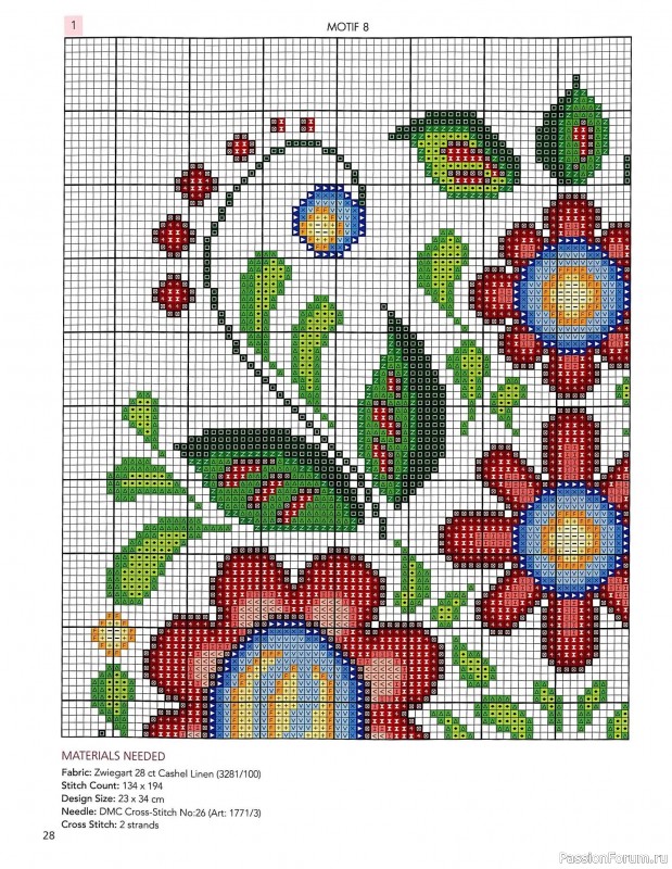 Коллекция вышивки в книге &laquo;Floral Folk Art in Cross Stitch&raquo;