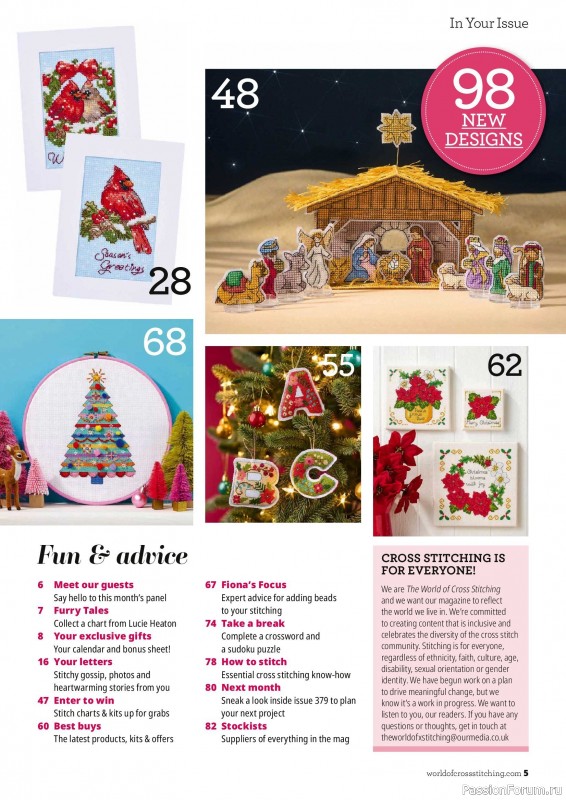 Коллекция вышивки в журнале «The World of Cross Stitching №378 2026»