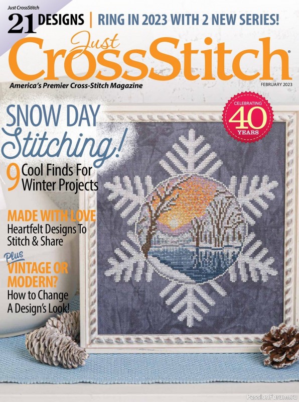 Коллекция вышивки в журнале «Just CrossStitch - February 2023»
