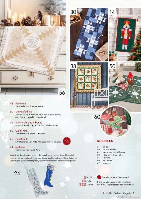 Коллекция проектов для рукодельниц в журнале «Patchwork das Magazin №1 2026»