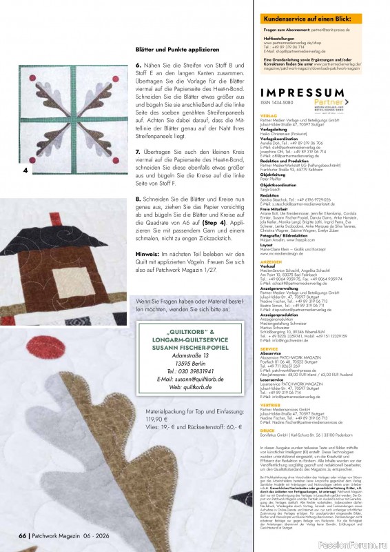 Коллекция проектов для рукодельниц в журнале &laquo;Patchwork Magazin №6 2026&raquo;