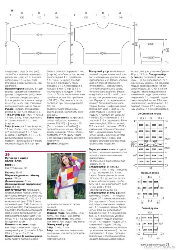 Вязаные модели спицами в журнале «Burda Вязание №2 2022»