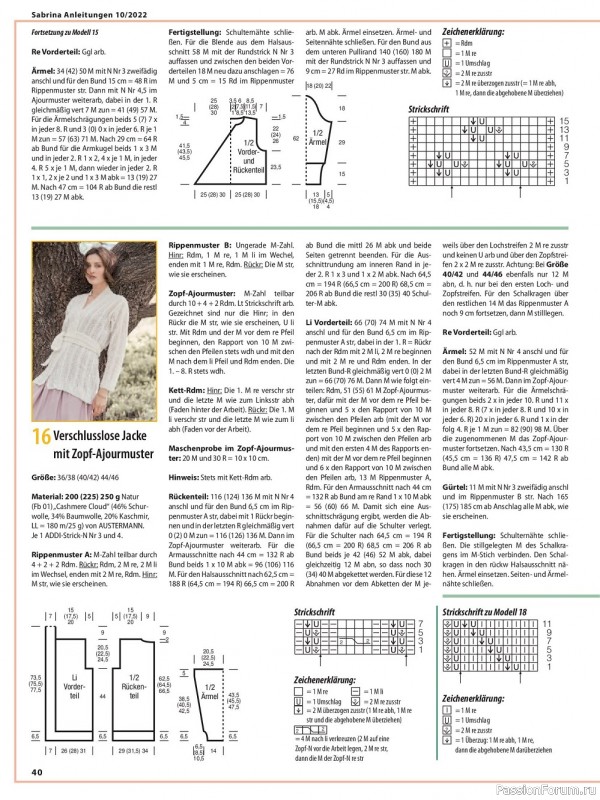 Вязаные модели в журнале «Sabrina №10 2022»