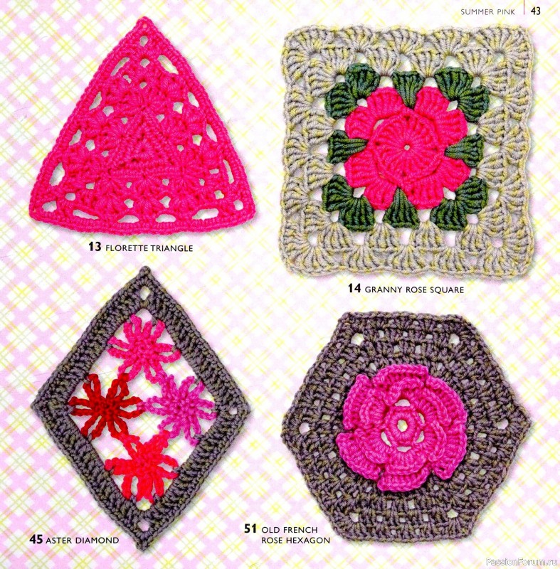 Вязаные проекты в книге &laquo;75 Crocheted Floral Blocks&raquo;. Часть 1