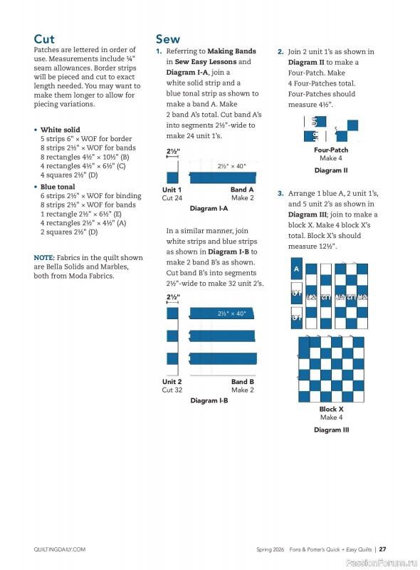 Коллекция проектов для рукодельниц в журнале &laquo;Quick+Easy Quilts - Spring 2026&raquo;