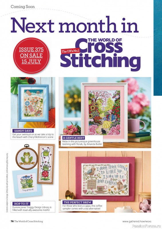 Коллекция вышивки в журнале «The World of Cross Stitching №374 2026»