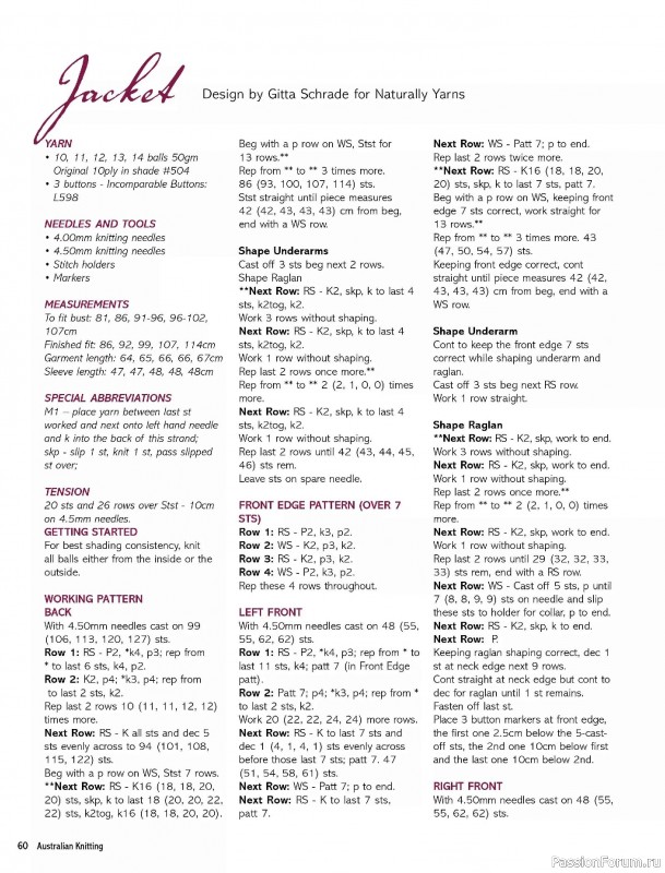 Вязаные модели спицами в журнале &laquo;Australian Knitting Vol.18 №1 2026&raquo;