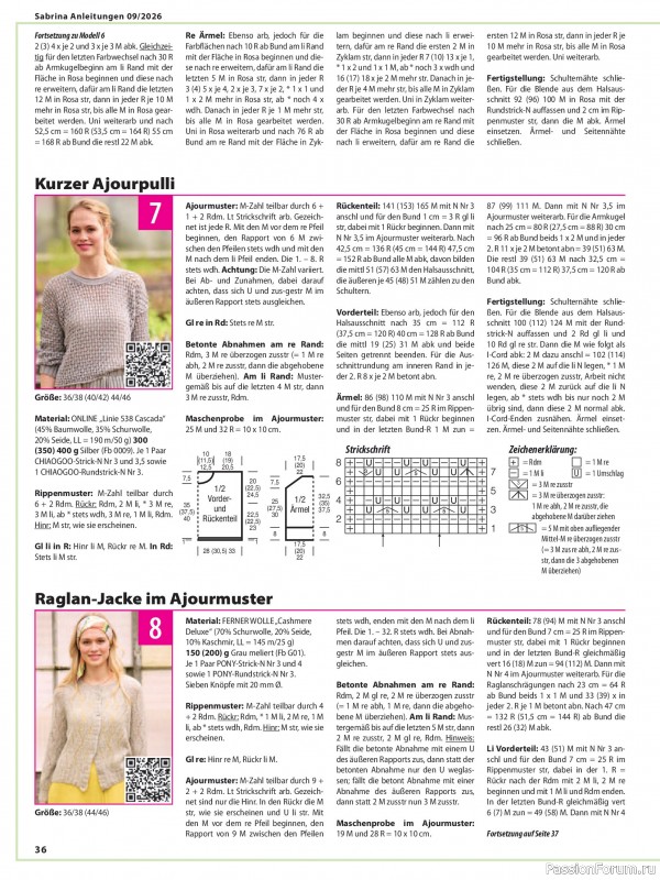 Вязаные модели в журнале &laquo;Sabrina №9 2026 German&raquo;