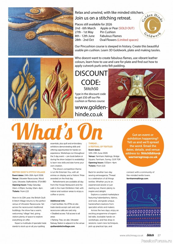 Коллекция проектов для рукодельниц в журнале «Stitch Magazine №160 2026»