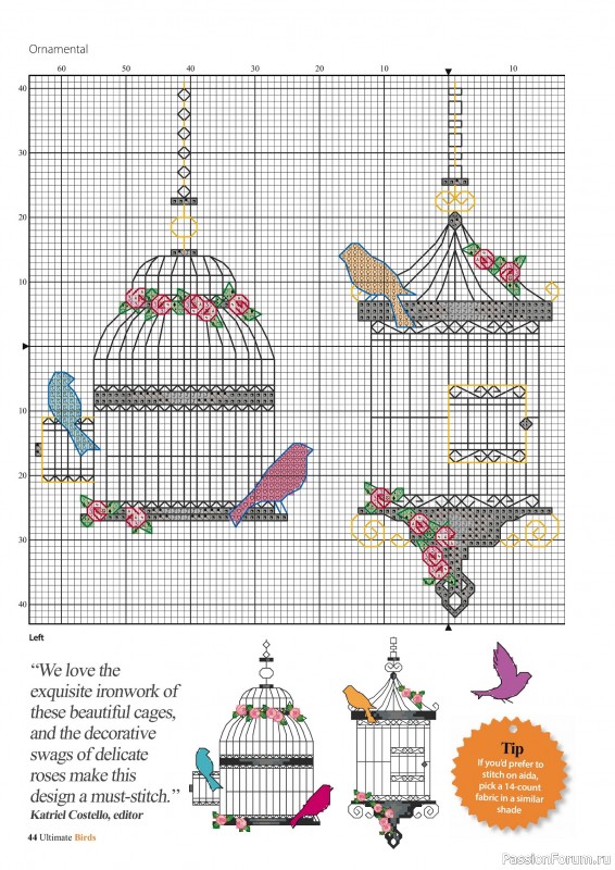 Коллекция вышивки в журнале «Cross Stitch Birds - March 2025»