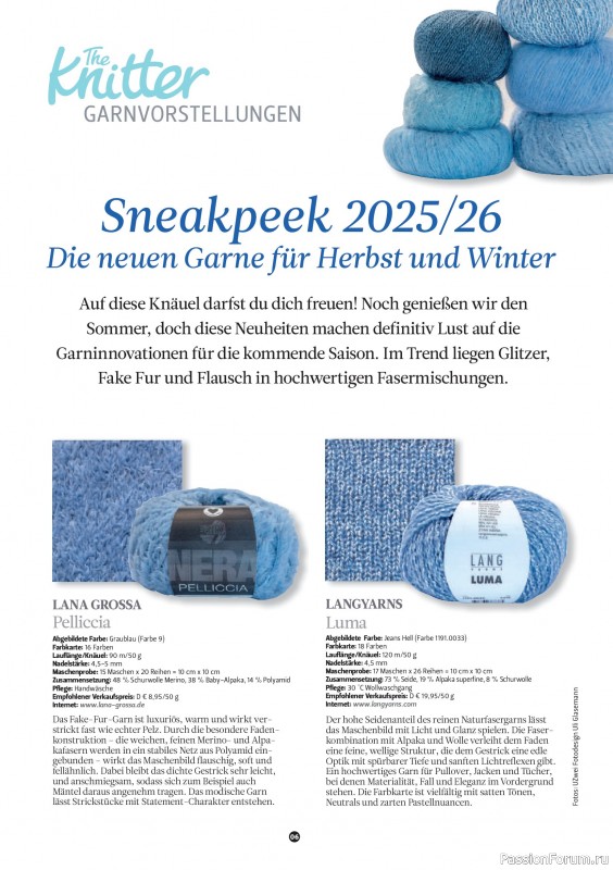 Вязаные проекты спицами в журнале «The Knitter №83 2026 Germany»