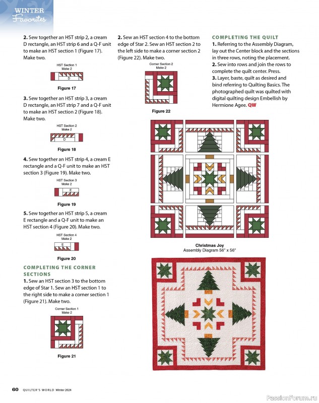 Коллекция проектов для рукодельниц в журнале «Quilter's World - Winter 2024»