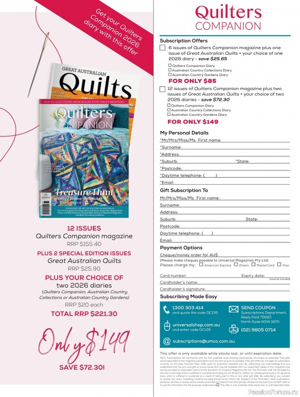Коллекция проектов для рукодельниц в журнале «Quilters Companion №135 2025»