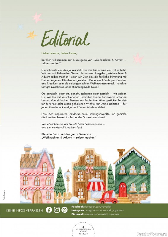 Коллекция проектов для рукодельниц в журнале «Weihnachten & Advent - selber machen №49 2025»
