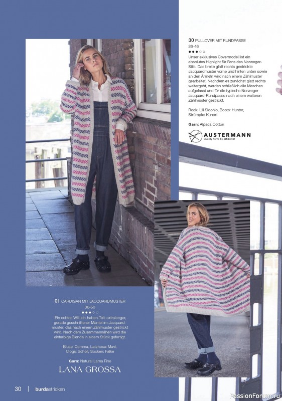 Вязаные модели в журнале «Burda Stricken №4 2025»