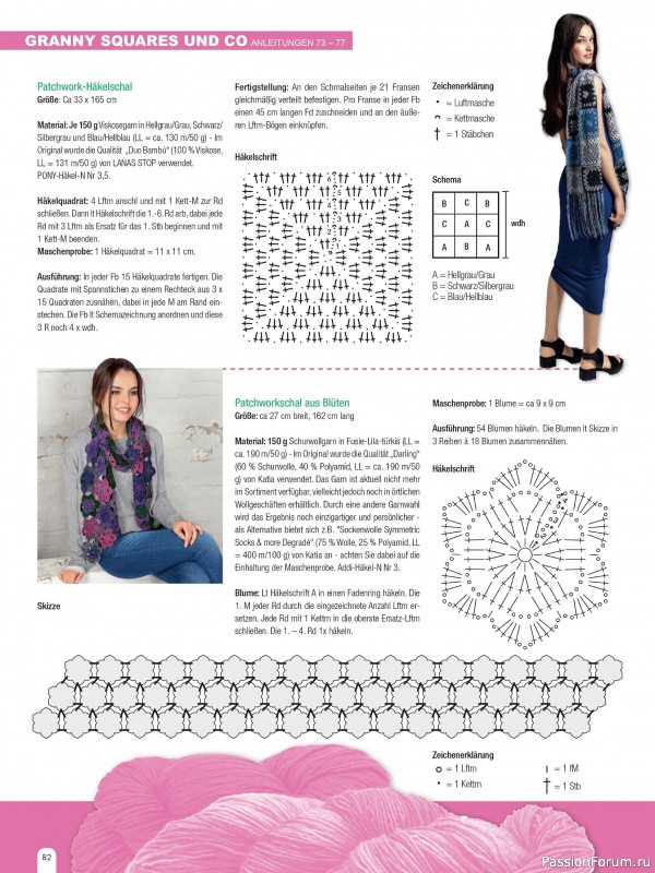 Вязаные модели в журнале &laquo;Hundert Seiten voller Ideen №1 2026 - Tucher & Schals&raquo;