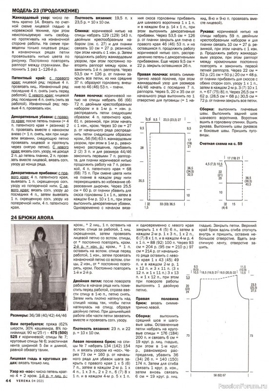 Вязаные модели в журнале «Verena №4 2021»