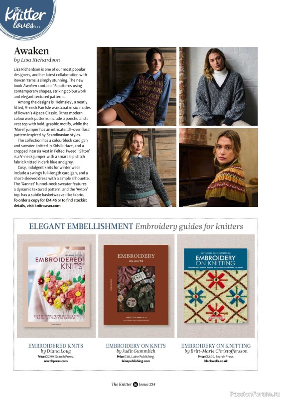 Вязаные проекты спицами в журнале &laquo;The Knitter №234 2026&raquo;