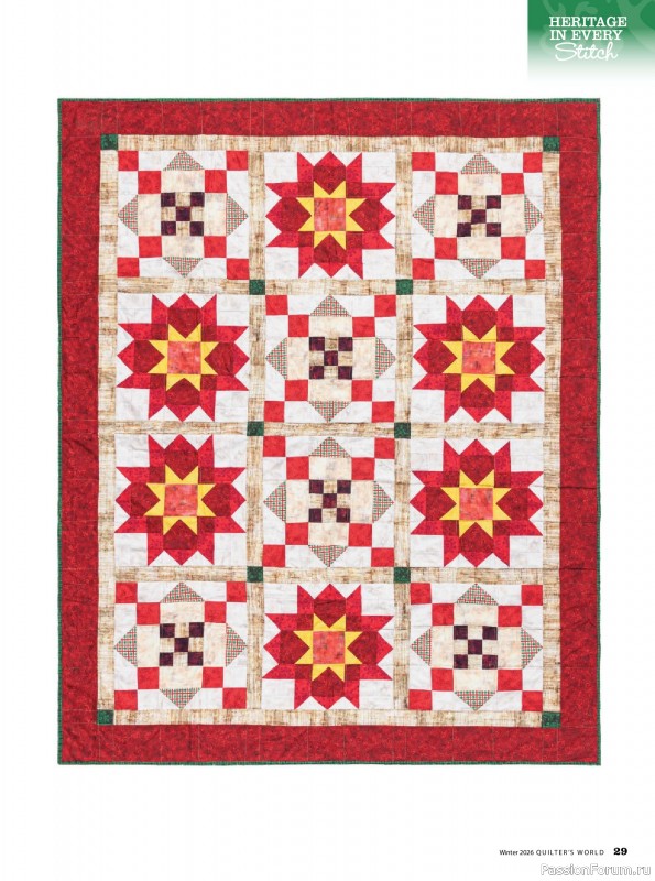 Коллекция проектов для рукодельниц в журнале «Quilter's World - Winter 2026»