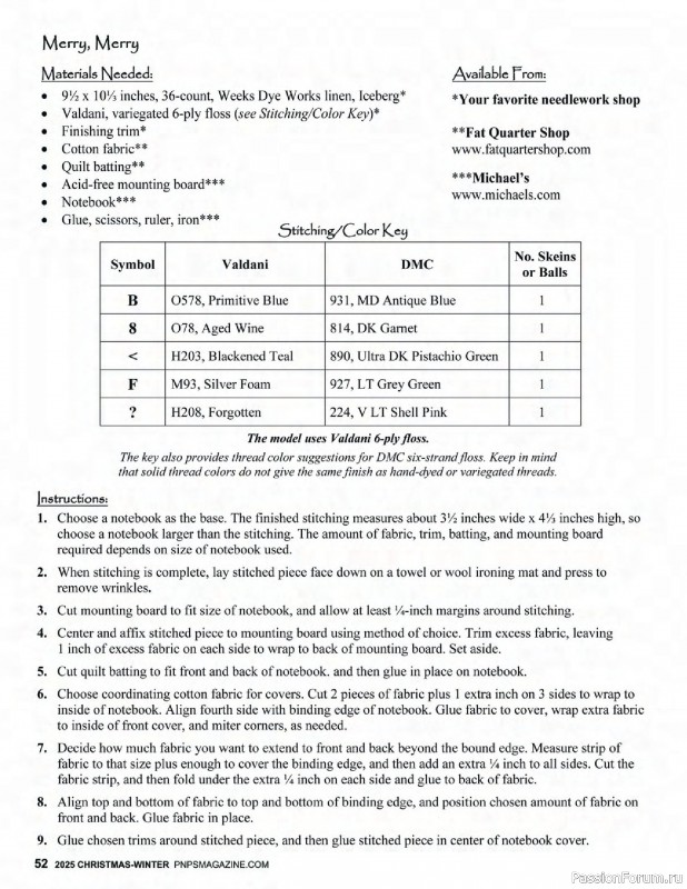 Коллекция вышивки в журнале «Punch Needle & Primitive Stitcher - Winter 2025»