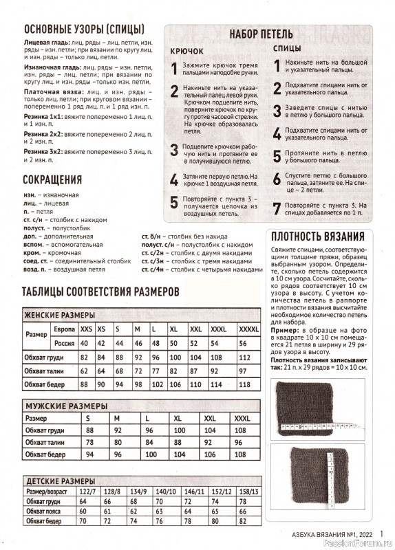 Вязаные модели в журнале «Азбука вязания №1 2022»