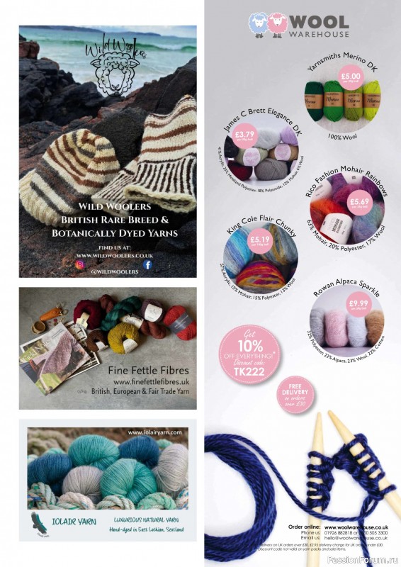 Вязаные проекты спицами в журнале «The Knitter №222 2025»