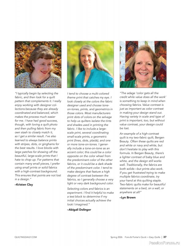 Коллекция проектов для рукодельниц в журнале &laquo;Quick+Easy Quilts - Spring 2026&raquo;