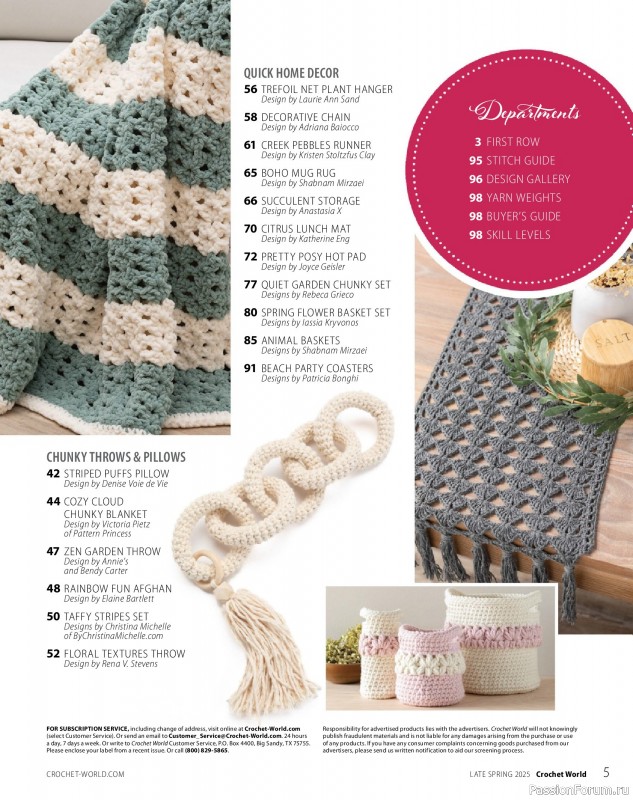 Вязаные проекты крючком в журнале «Crochet World - Late Spring 2025»