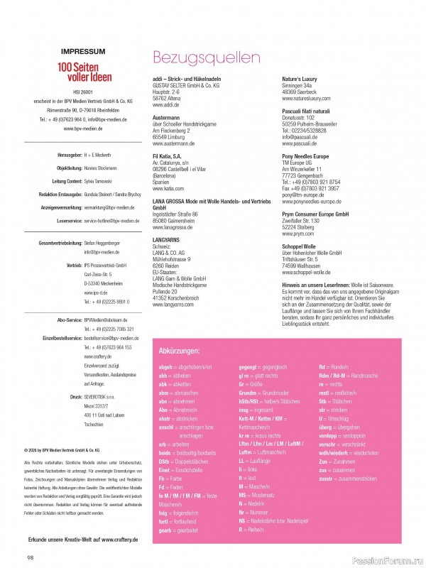 Вязаные модели в журнале &laquo;Hundert Seiten voller Ideen №1 2026 - Tucher & Schals&raquo;