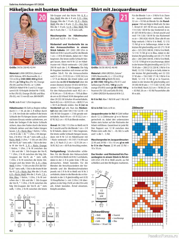 Вязаные модели в журнале «Sabrina №7 2026 German»
