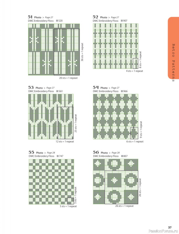 Вязаные проекты в книге &laquo;200 Japanese Cross Stitch Designs&raquo;.