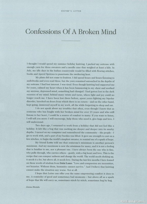 Вязаные проекты в журнале «Laine Magazine №9 2019 Autumn-Winter»