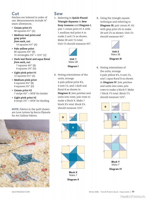 Коллекция проектов для рукодельниц в журнале &laquo;Quick+Easy Quilts - Winter 2026&raquo;