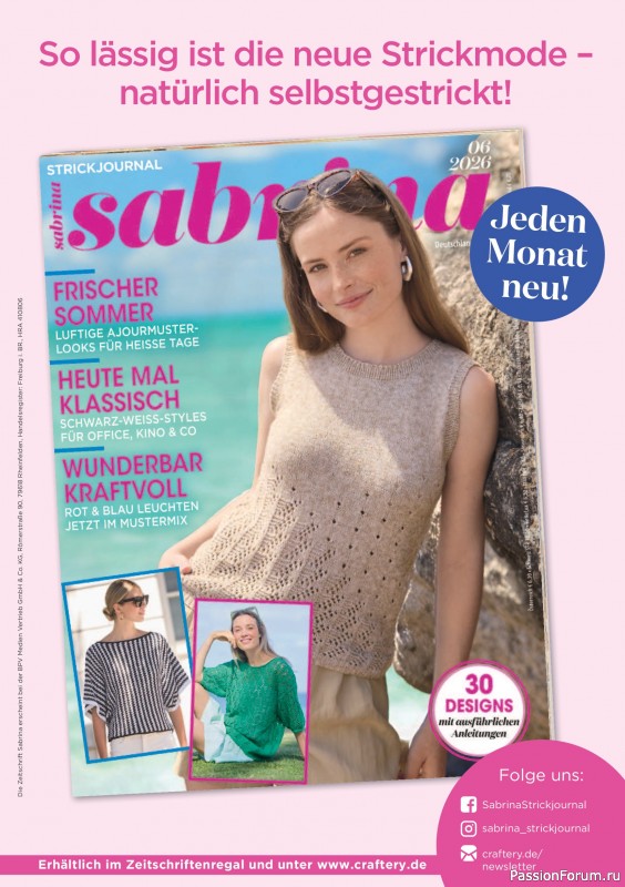 Вязаные проекты спицами в журнале &laquo;The Knitter №82 2026 Germany&raquo;