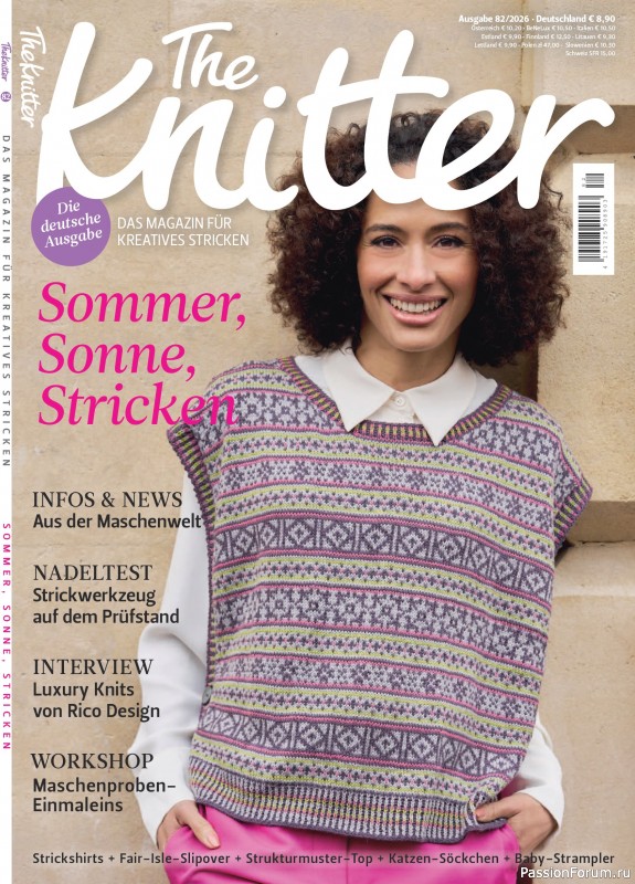 Вязаные проекты спицами в журнале &laquo;The Knitter №82 2026 Germany&raquo;
