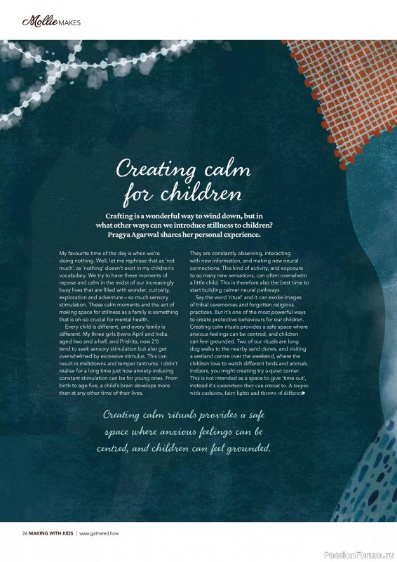 Коллекция проектов для рукодельниц в журнале «Mollie Makes – Making with Kids 2025»