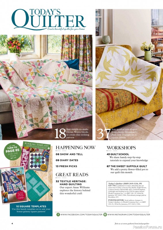 Коллекция проектов для рукодельниц в журнале &laquo;Todays Quilter №140 2026&raquo;