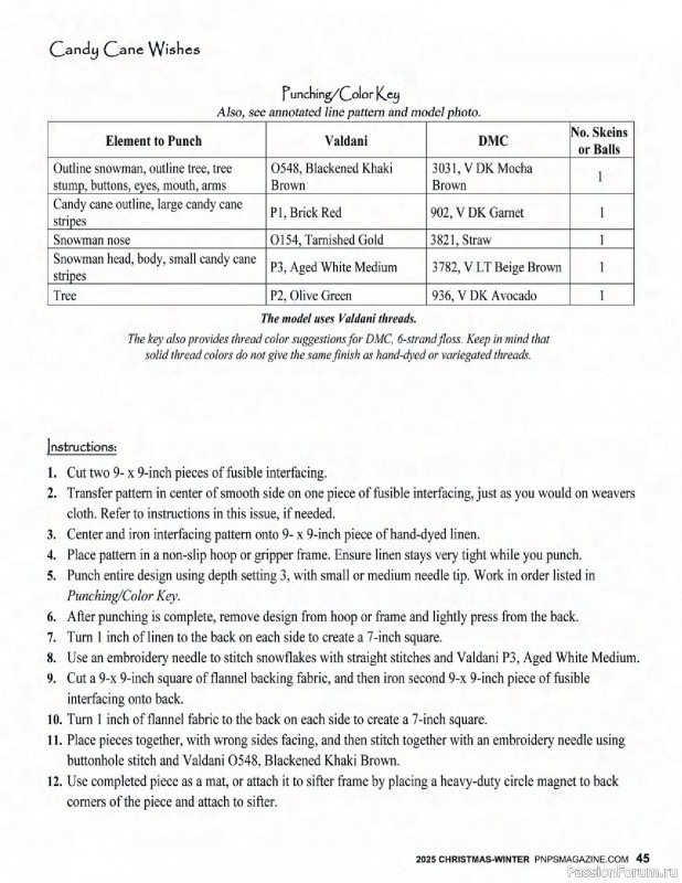 Коллекция вышивки в журнале «Punch Needle & Primitive Stitcher - Winter 2025»