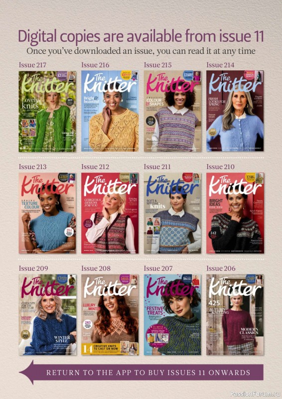 Вязаные проекты спицами в журнале «The Knitter №222 2025»