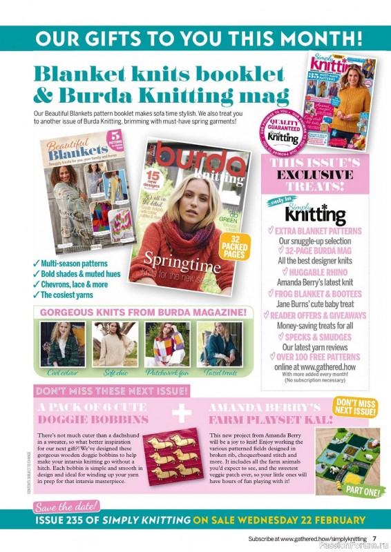 Вязаные проекты в журнале «Simply Knitting №234 2023»