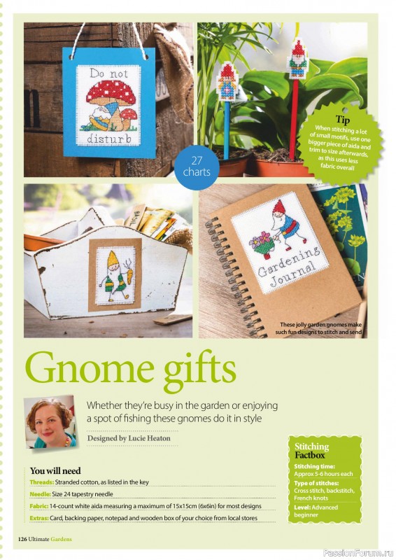 Коллекция вышивки в журнале «Ultimate Cross Stitch Gardens 2026»