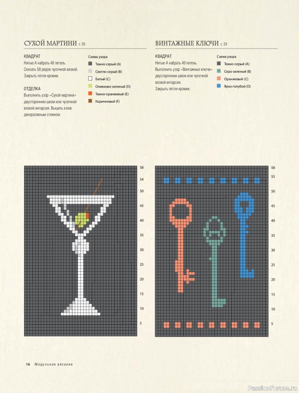 Вязаные проекты в книге &laquo;Модульное вязание на спицах&raquo;.