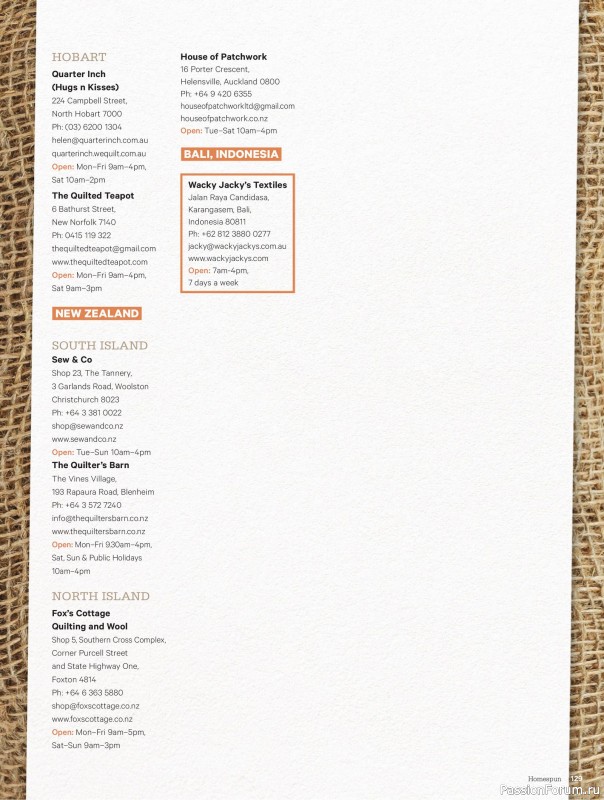 Коллекция проектов для рукодельниц в журнале «Australian Homespun - October-November 2025»