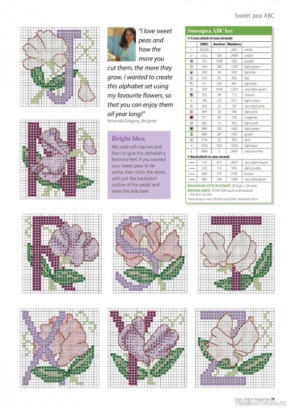 Коллекция вышивки в журнале «Cross Stitch Favourites - Flowers 2026»