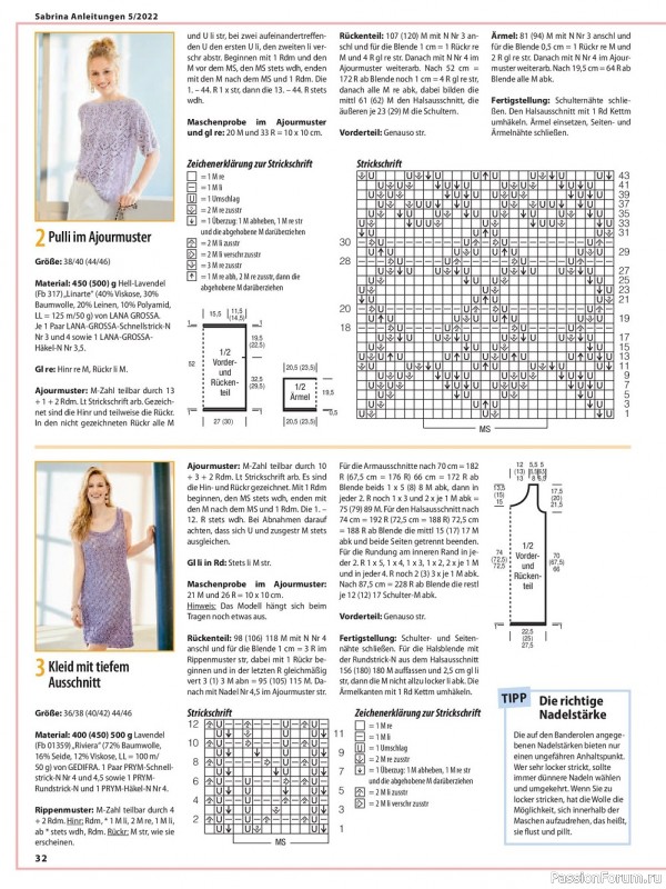Вязаные модели в журнале «Sabrina №5 2022 Germany»