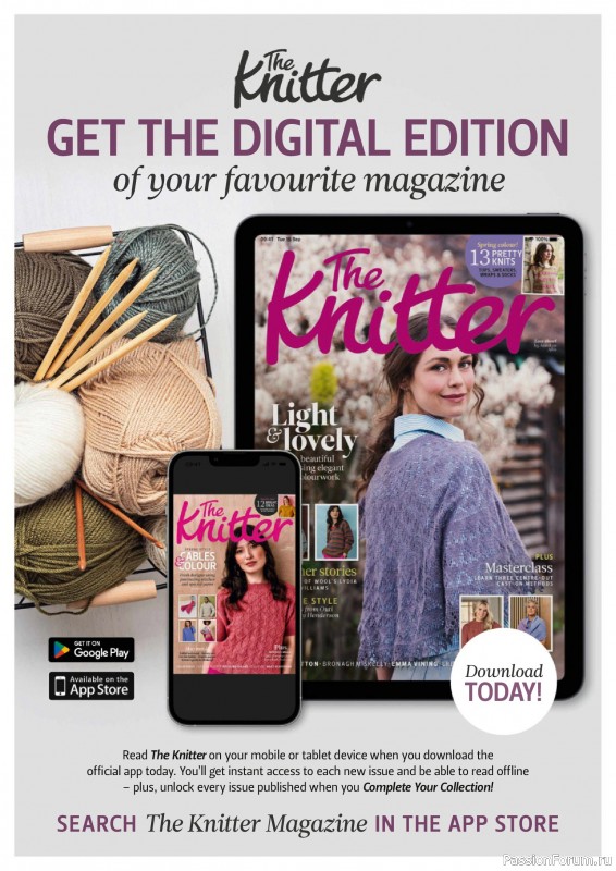 Вязаные проекты спицами в журнале «The Knitter №229 2026»