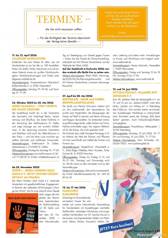 Коллекция проектов для рукодельниц в журнале &laquo;Patchwork das Magazin №3 2026&raquo;