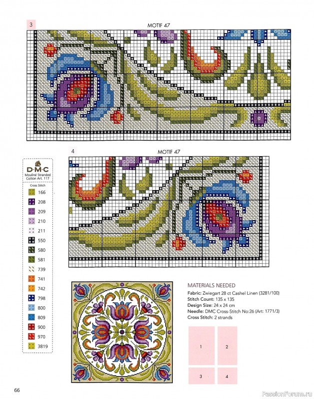 Коллекция вышивки в книге &laquo;Floral Folk Art in Cross Stitch&raquo;
