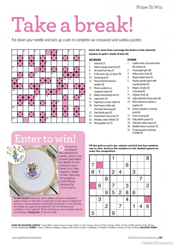 Коллекция вышивки в журнале &laquo;The World of Cross Stitching №368 2025&raquo;